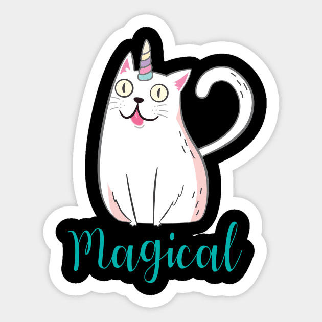 'Magical Cat Unicorn KittyCorn' Cute Cats Adorable Sticker by ourwackyhome